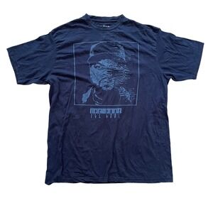 Ice Cube Mens Glitch Portrait Graphic T-Shirt Black 2XL Short Sleeve Rap Tee